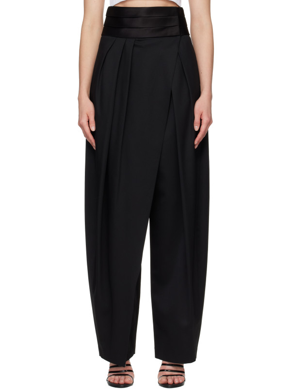 Alaïa Black Tux Round Wool Trousers