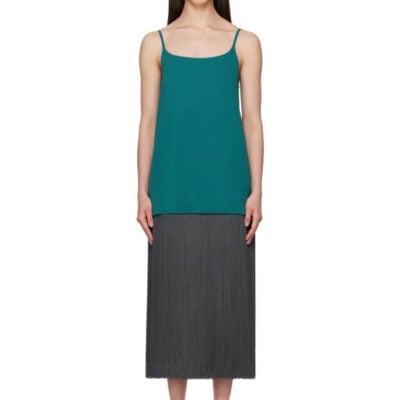 Alaïa Blue & Gray Fringed Slip Minidress
