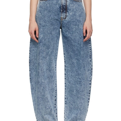 Alaïa Blue High Waisted Round Jeans