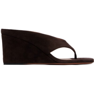 Alaïa Brown Cube Thong Heeled Sandals