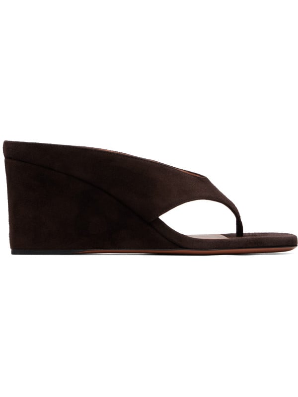 Alaïa Brown Cube Thong Heeled Sandals