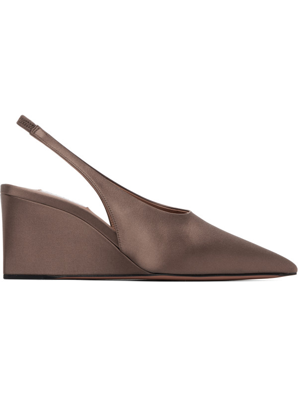Alaïa Brown Cube Wedge Slingback Heels