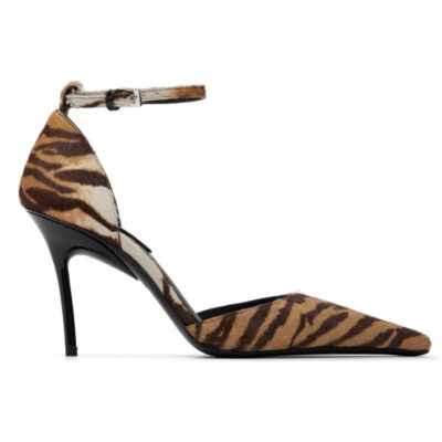 Alaïa Brown Haircalf Drop Pump Heels