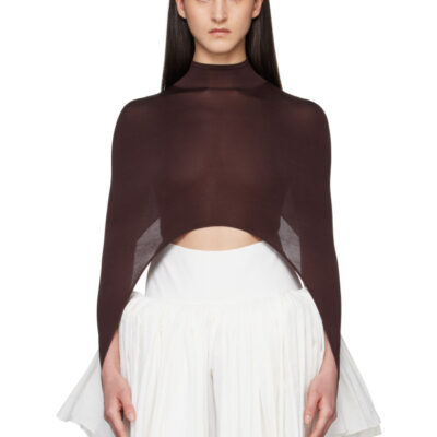 Alaïa Brown Second-Skin Tension Top