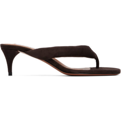 Alaïa Brown Thong Mules Heeled Sandals