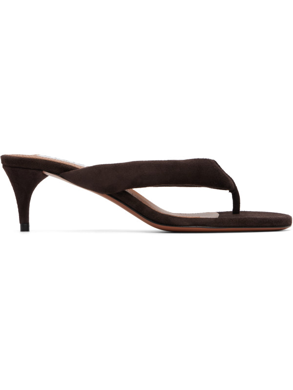 Alaïa Brown Thong Mules Heeled Sandals