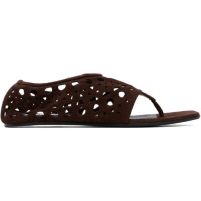 Alaïa Brown Vienne Thong Sandals