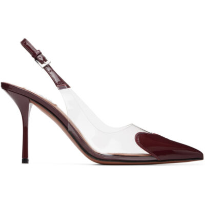 Alaïa Burgundy 'Le Cœur' Slingback Heels