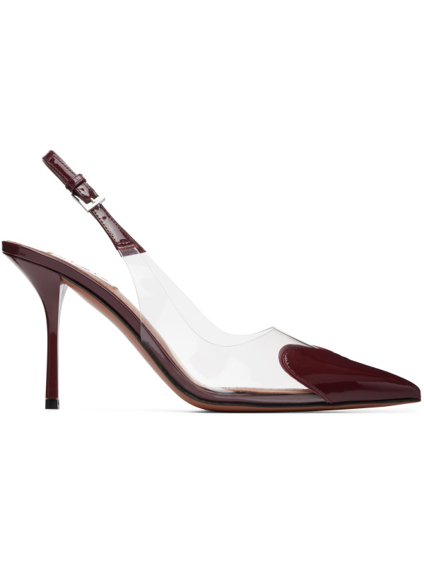 Alaïa Burgundy 'Le Cœur' Slingback Heels