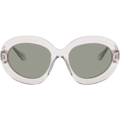 Alaïa Grey Round Wraparound Sunglasses