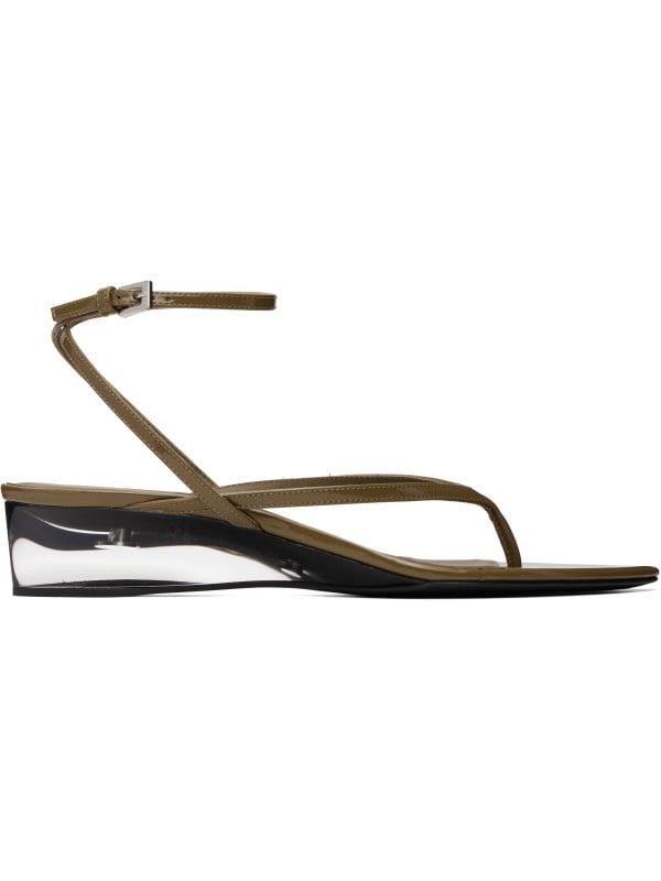 Alaïa Khaki Invisible Thong Heeled Sandals