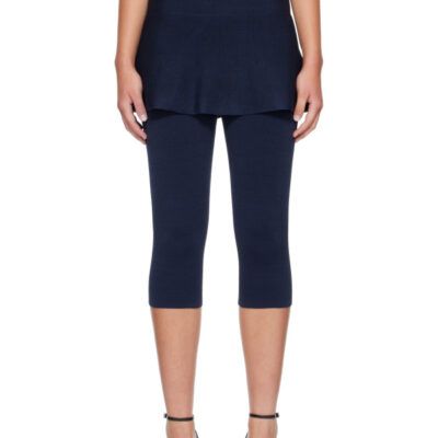 Alaïa Navy Compact Knit Skirt Leggings