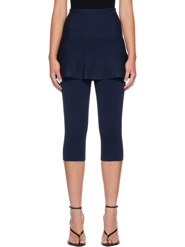 Alaïa Navy Compact Knit Skirt Leggings