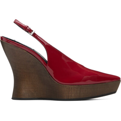 Alaïa Red Clog Wedge Slingback Heels