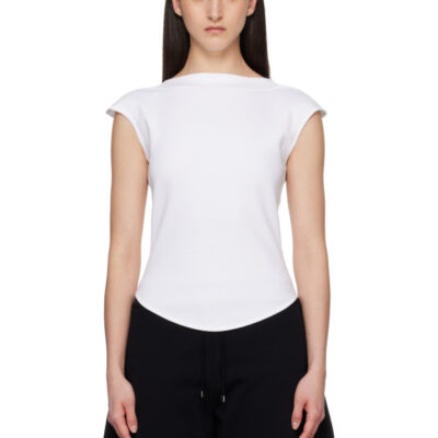 Alaïa White Cap Cotton T-shirt