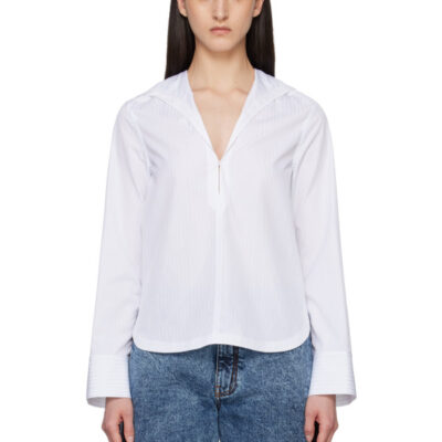 Alaïa White Hooded Poplin Shirt