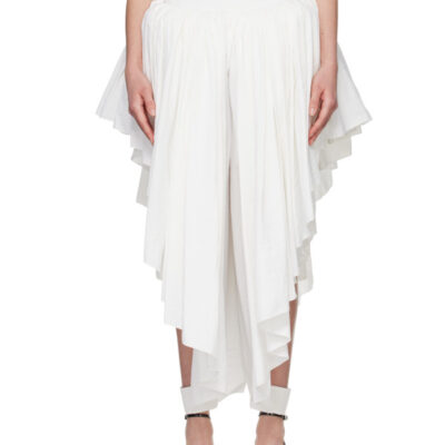 Alaïa White Nylon Maxi Petticoat Midi Skirt