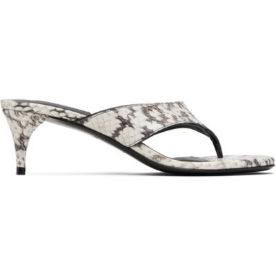 Alaïa White Thong Elaphe Leather Mule Sandals