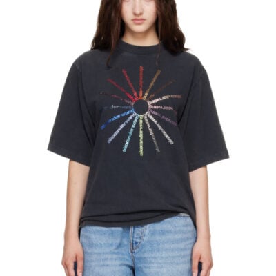 Alexander Wang Black Crystal Pinwheel T-shirt