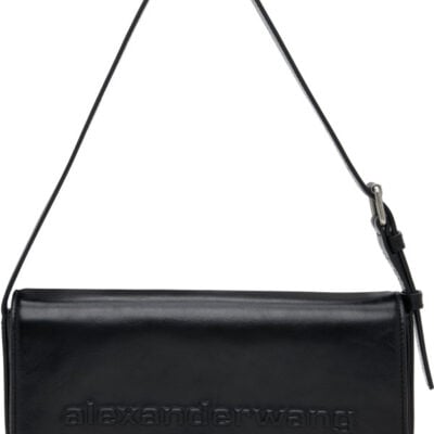 Alexander Wang Black Punch Flap Shoulder Bag