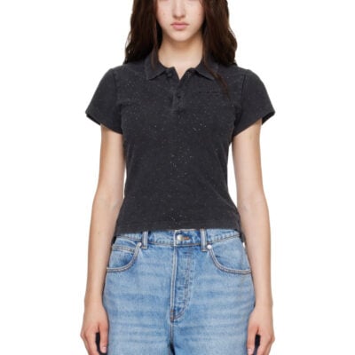 Alexander Wang Black Shrunken Polo