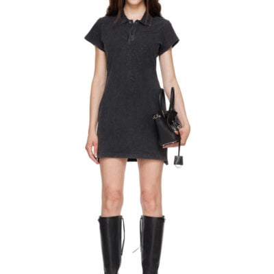 Alexander Wang Black Shrunken Polo Minidress