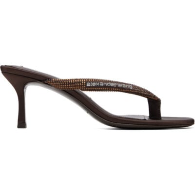Alexander Wang Brown Courtney 65MM Thong Heeled Sandals