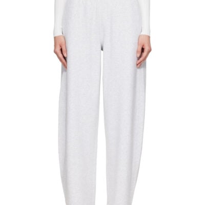 Alexander Wang Gray Crystal Mid-Rise Relaxed Sweatpants