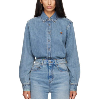 AMI Paris Blue Ami de Coeur Denim Shirt