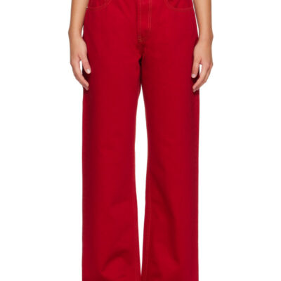 AMI Paris Red Large Fit Jeans