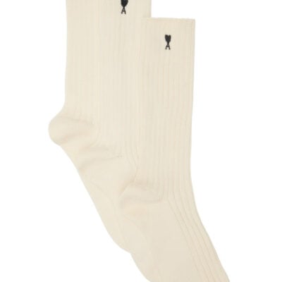 AMI Paris Three-Pack Off-White Ami De Coeur Socks