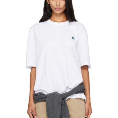 AMI Paris White Ami de Coeur Tulip Cotton T-shirt