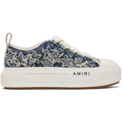 Amiri Blue Denim Court Low Sneakers