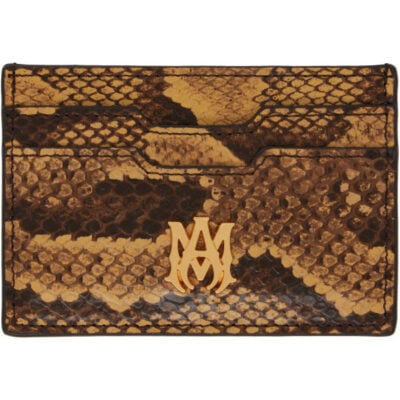 Amiri Brown Python Embossed Card Holder