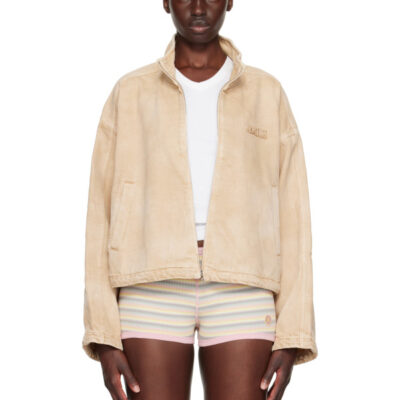 Amiri Tan Denim Track Jacket