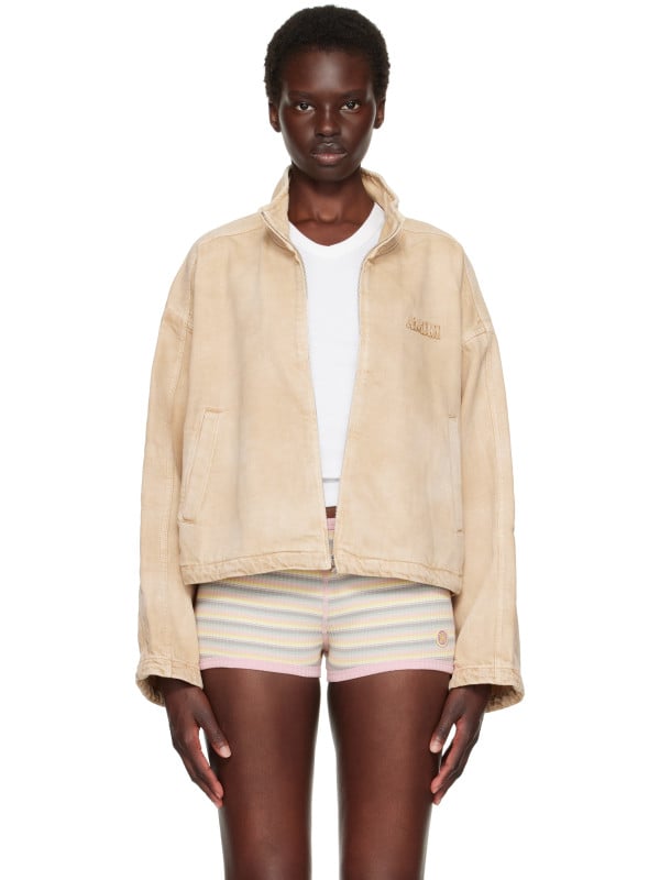 Amiri Tan Denim Track Jacket