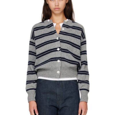 Anddaughter Gray Ada Crewneck Cardigan