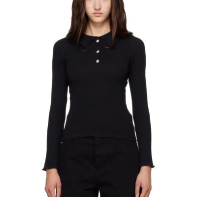 Baserange Black Dual Polo Long Sleeve Polo