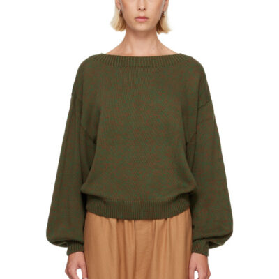 Baserange Green & Brown Calla Sweater