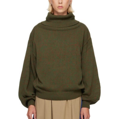 Baserange Green & Brown Calla Turtleneck