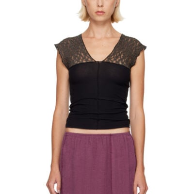 Baserange SSENSE Exclusive Black & Taupe Nehru Top