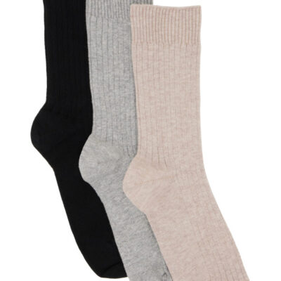 Baserange Three-Pack Multicolor Cotton Rib Overankle Socks
