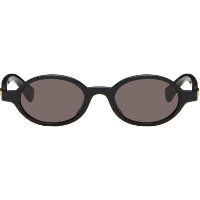 Bottega Veneta Black Classic Oval Sunglasses