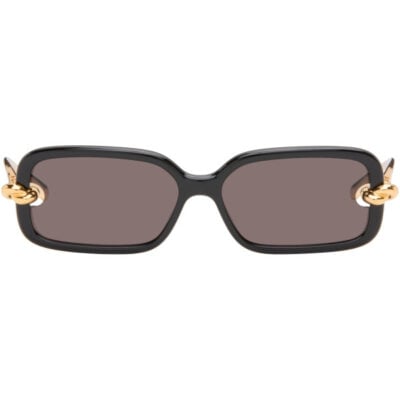 Bottega Veneta Black Knot Rectangular Sunglasses