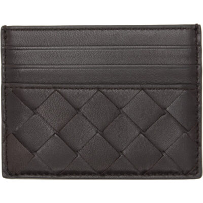 Bottega Veneta Brown Intrecciato Credit Card Holder