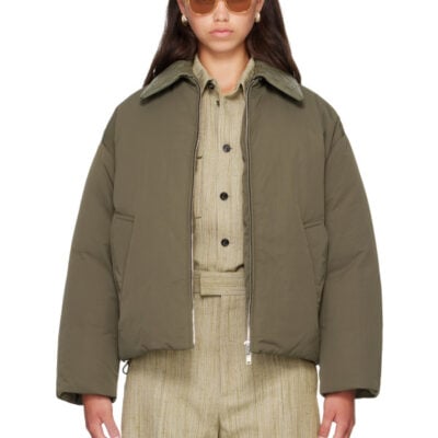 Bottega Veneta Khaki Tech Nylon Down Puffer Jacket