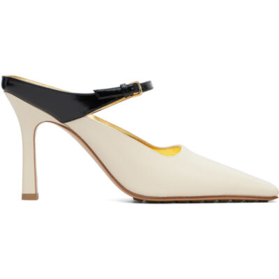 Bottega Veneta Off-White & Black Andrea Heels