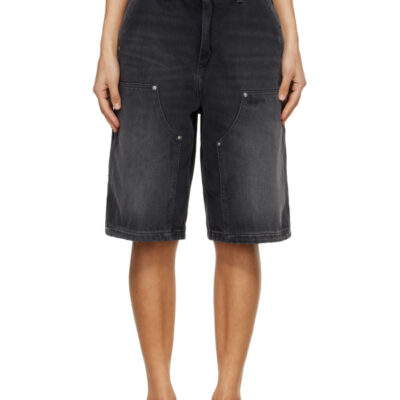 Carhartt WIP Black Nixon Double Knee Denim Shorts