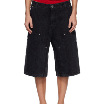 Carhartt WIP Black Snake Nixon Double Knee Denim Shorts
