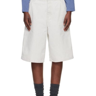 Carhartt WIP Off-White Mercer Stripe Denim Shorts